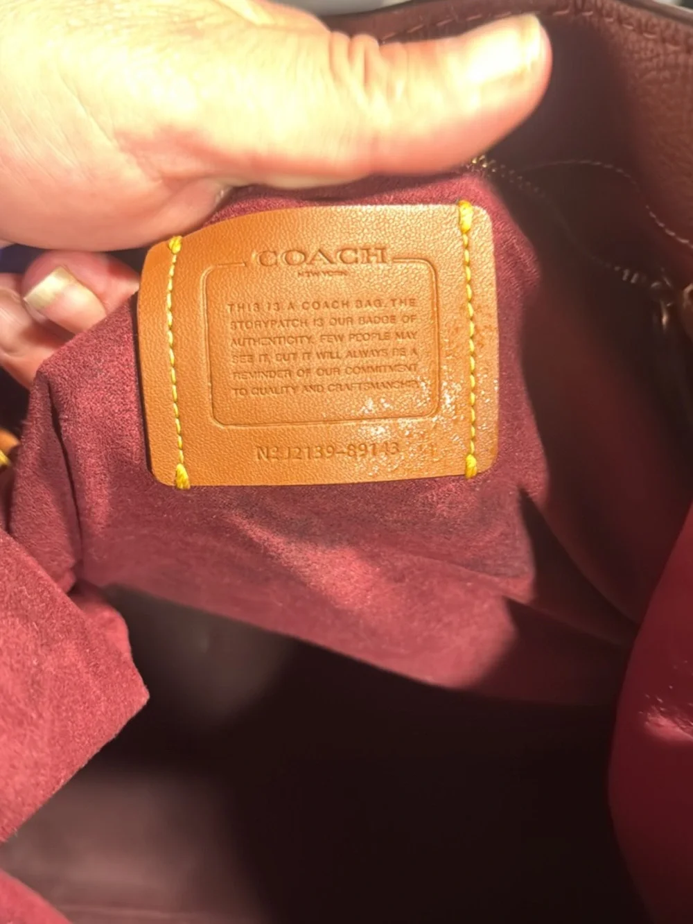 Coach Burgundy and Orange Signature Tote